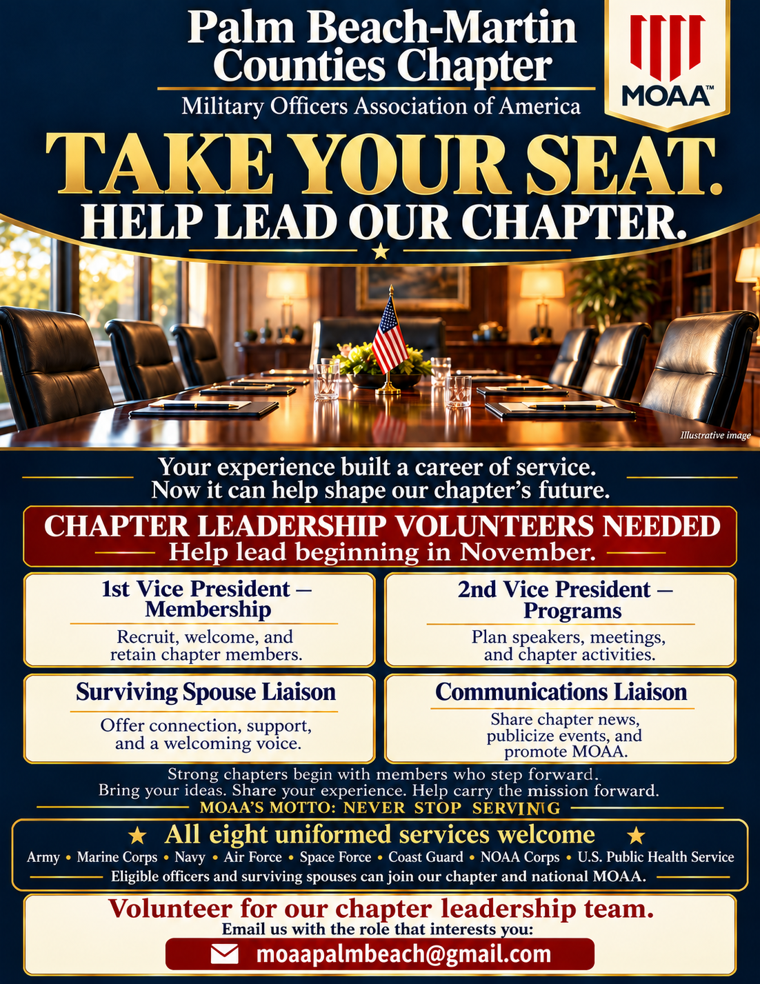Palm Beach Martin Chapter volunteer leadership opportunities flyer